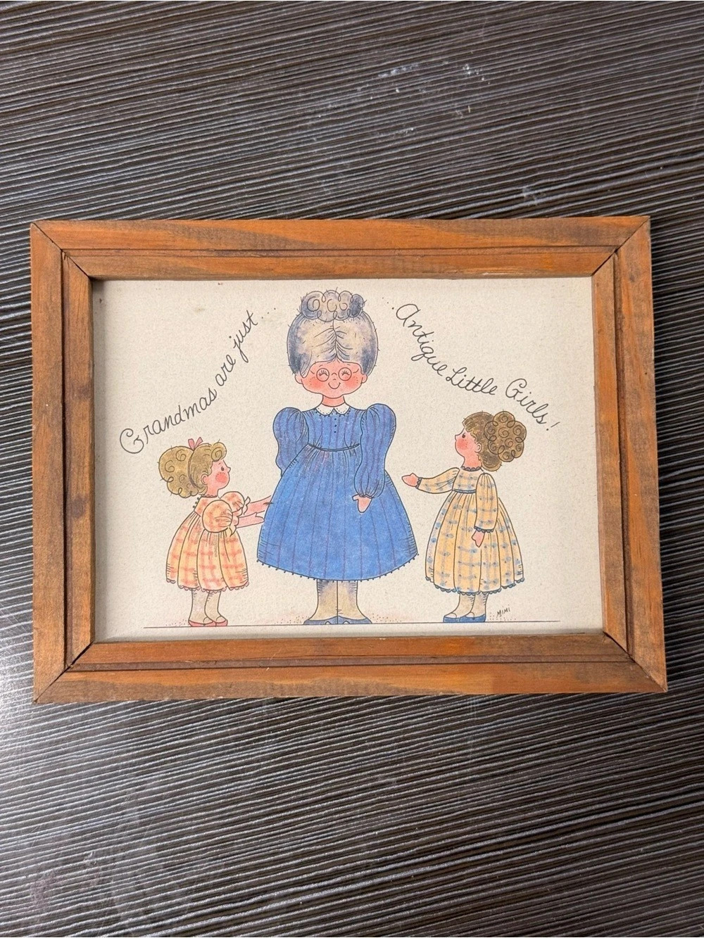 Framed Cottagecore Illustration Wall Art, Brown & Blue
